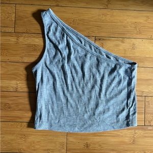 One shoulder grey top